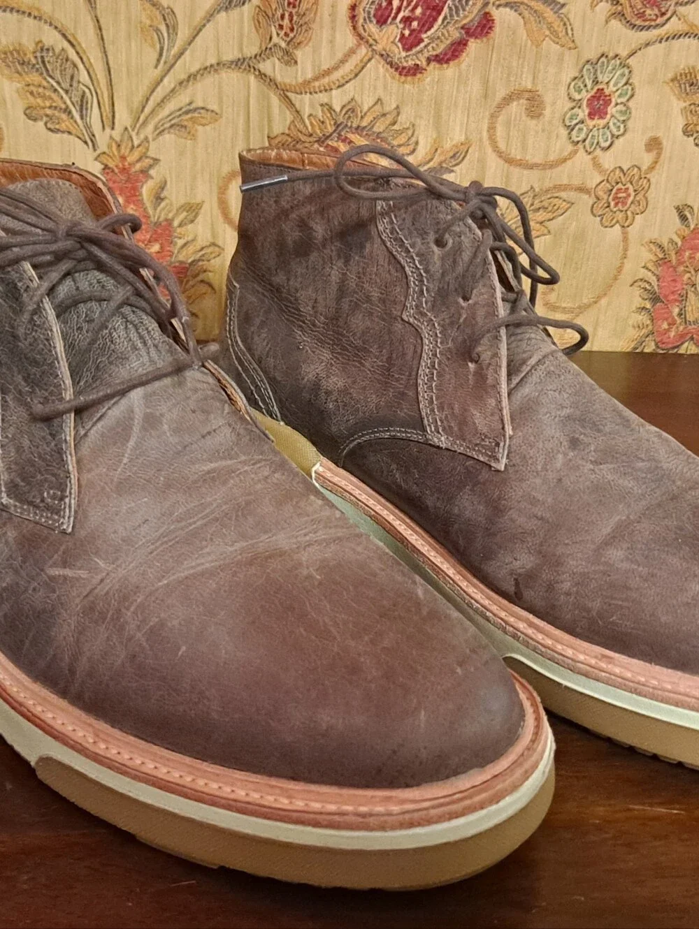 Lucchese After Ride Men's Brown Suede Chukka Boots - Casual Lace-Up Sz 12 W